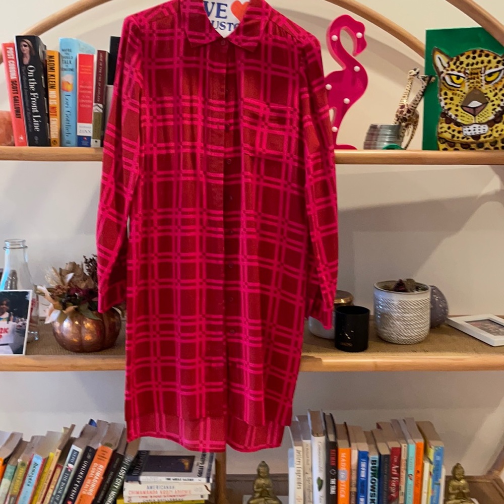 DVF silk shirt dress